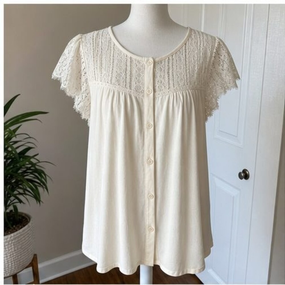 Cream Ruffle Blouse